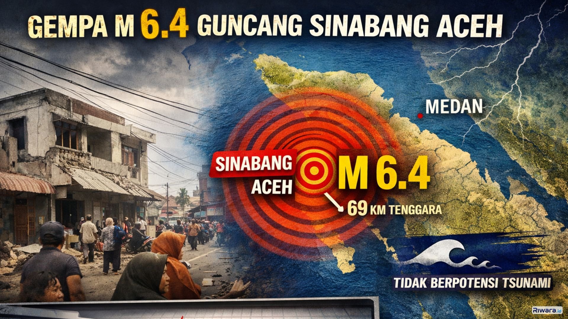 Ilustrasi Gempa magnitudo 6,4 mengguncang Sinabang, Aceh, Selasa (3/3/2026) siang. Getaran terasa hingga Medan dan sejumlah wilayah Sumatera Utara, sementara Badan Meteorologi Klimatologi dan Geofisika memastikan gempa tidak berpotensi tsunami.